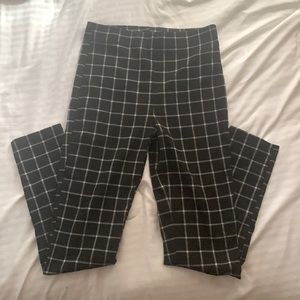 Plaid black and white pants